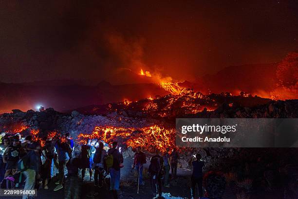 Mount Etna's eruptive activity continues, with active lava flows fed by vents located at 2,750 and 1,900 meters of altitude, alongside ongoing ash...