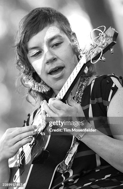 Merrill Garbus of Tune-Yards performs during the Outside Lands Music & Arts festival at the Polo Fields in Golden Gate Park on August 14, 2011 in San...