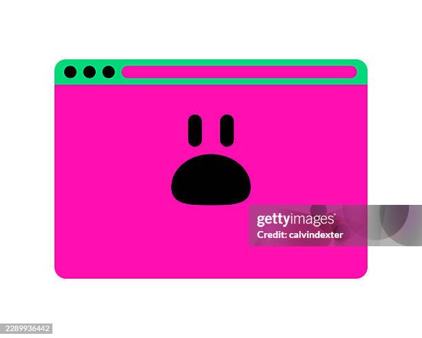 sad angry emoji on web browser - sneaking out window stock illustrations