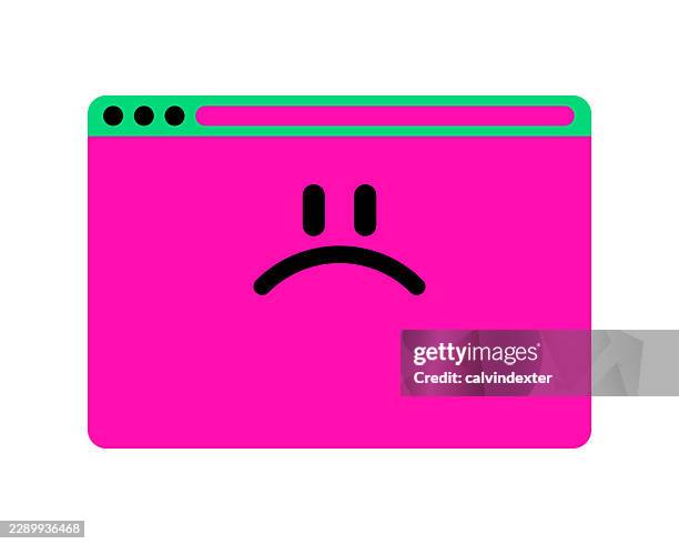 sad angry emoji on web browser - sneaking out window stock illustrations