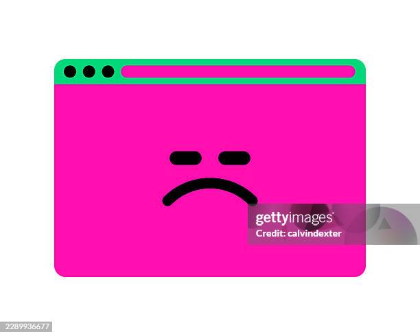 sad angry emoji on web browser - sneaking out window stock illustrations