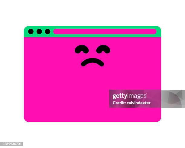 sad angry emoji on web browser - chat window interface stock illustrations