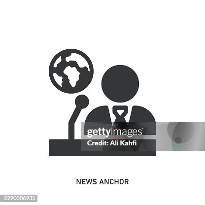 News Anchor glyph solid icon. Solid icon that can be applied anywhere, simple, pixel perfect and modern style. News Anchor glyph solid icon. Solid icon that can be applied anywhere, simple, pixel perfect and modern style.