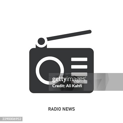 Radio News glyph solid icon. Solid icon that can be applied anywhere, simple, pixel perfect and modern style. Radio News glyph solid icon. Solid icon that can be applied anywhere, simple, pixel perfect and modern style.