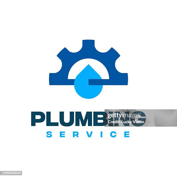 plumbing service logo design template. vector illustration stock illustration - garbage man stock illustrations