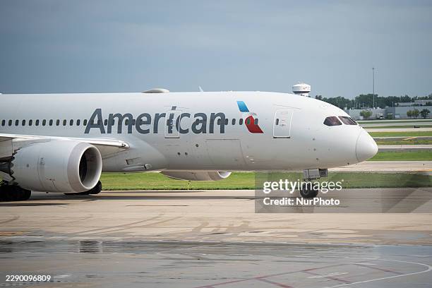 American Airlines Boeing 787 Dreamliner aircraft is seen at Chicago O'Hare International Airport in Chicago, Illinois, United States, on August 9,...