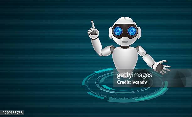 robot floating sci‑fi - computer game character stock illustrations