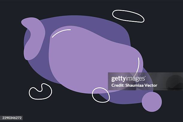 cute pastel hand drawn speech bubble and text box collection with doodle scribble, organic blob, liquid shapes and comic elements, modern social media communication template on black background - abstract text box stock illustrations