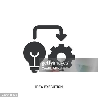 Idea Execution glyph solid icon. Solid icon that can be applied anywhere, simple, pixel perfect and modern style. Idea Execution glyph solid icon. Solid icon that can be applied anywhere, simple, pixel perfect and modern style.