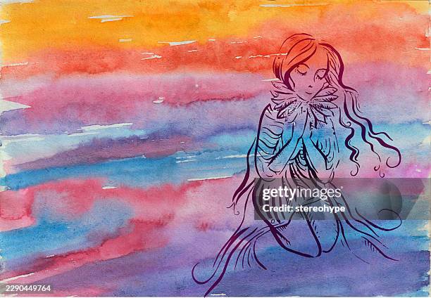 lonely princess - cloud native stock illustrations