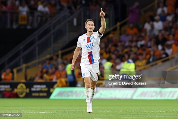 Sean McLoughlin of Blackburn Rovers celebrates scoring his team’s first goal during the Sky Bet Championship 2026/27 match between Wolverhampton...