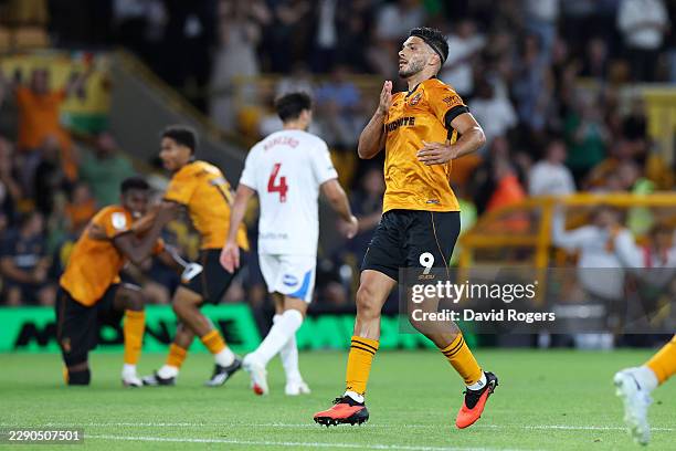 Raul Jimenez of Wolverhampton Wanderers celebrates scoring his team’s second goal during the Sky Bet Championship 2026/27 match between Wolverhampton...