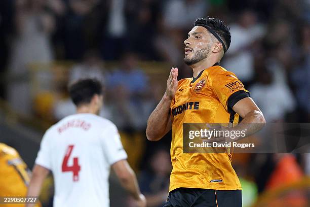Raul Jimenez of Wolverhampton Wanderers celebrates scoring his team’s second goal during the Sky Bet Championship 2026/27 match between Wolverhampton...