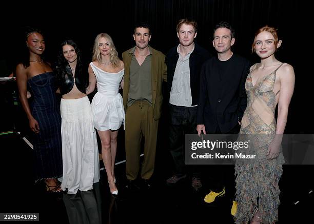 Maya Boyd, Inde Navarrette, Samara Weaving, Christopher Abbott, Kit Connor, Jake Schreier and Sadie Sink at the Disney Entertainment Showcase at D23:...