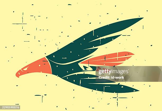 flying eagle symbol - bald eagle wings stock illustrations
