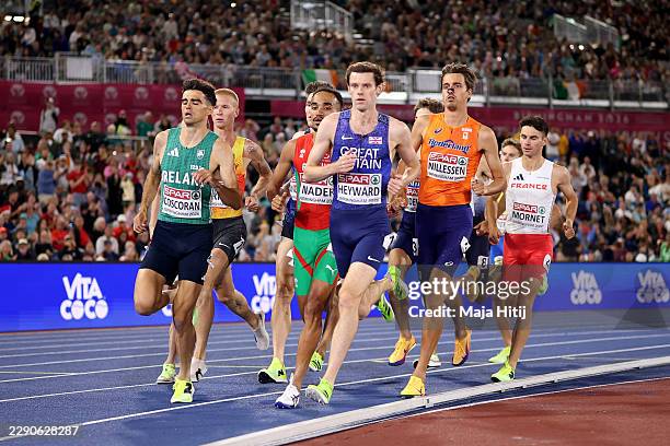 Stefan Nillessen of Team Netherlands competes in the Men's 1500 Metres Final during day six of the 27th European Athletics Championships at Alexander...