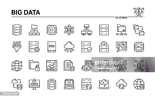 big data cloud computing and data management concepts - computer file stock illustrations