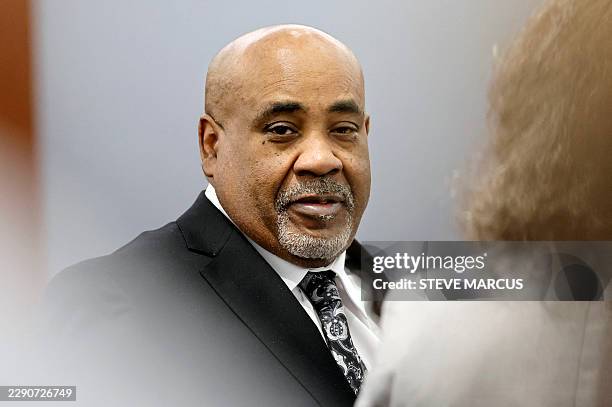 Duane Davis looks on during his murder trial, related to the 1996 killing of rapper Tupac Shakur, at Clark County District Court at the Regional...