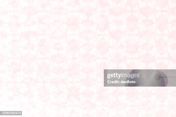 simple cute little pale pastel light pink glowing hearts all over pattern over love valentine theme vector background or wall paper or wrapping paper - floating petals stock illustrations