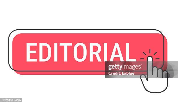 editorial - click button with hand cursor on white background - editorial stock illustrations