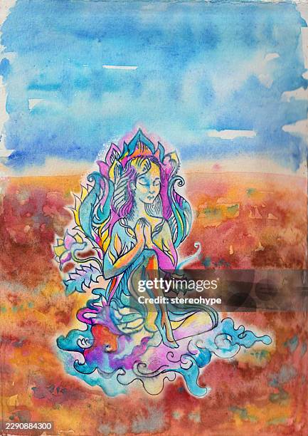 buddha princess - cloud native stock illustrations