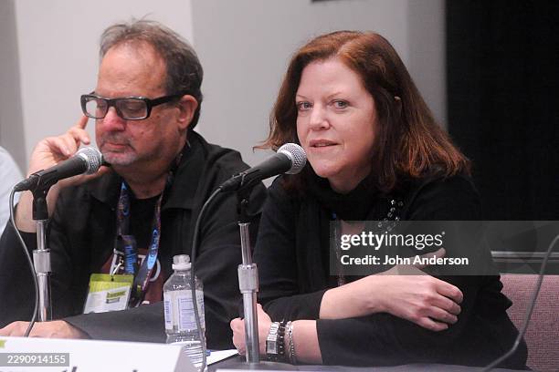 American composer Carl Stone and Kronos Quartet manager Janet Cowperthwaite participate in the 'They Used to Call if Classical' panel discussion,...