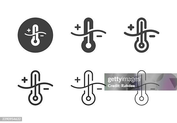 heatwave icons - multi series - old scale vector stock illustrations