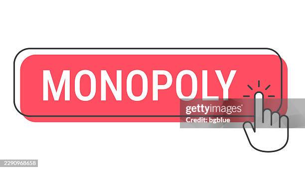 monopoly - click button with hand cursor on white background - board game boxes stock illustrations