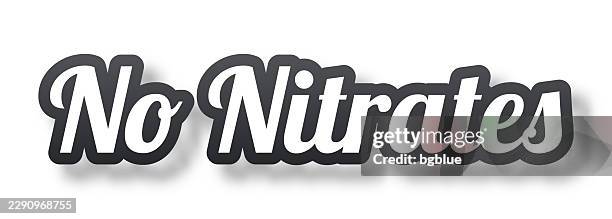 no nitrates - 3d text with shadow on white background - fertilizer stock illustrations