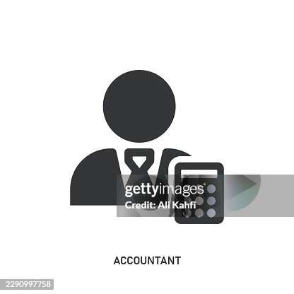 Accountant glyph solid icon. Solid icon that can be applied anywhere, simple, pixel perfect and modern style. Accountant glyph solid icon. Solid icon that can be applied anywhere, simple, pixel perfect and modern style.