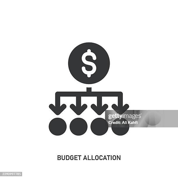 budget allocation glyph solid icon. solid icon that can be applied anywhere, simple, pixel perfect and modern style. - pay gap stock illustrations