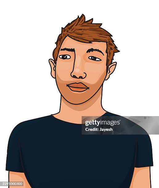 lucas / vector illustration portrait in a sketch doodle style - honest reflection stock illustrations