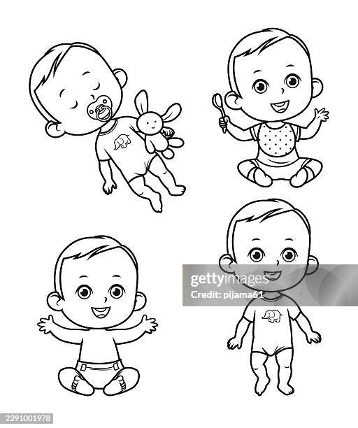 set of baby illustrations. - little brother stock illustrations