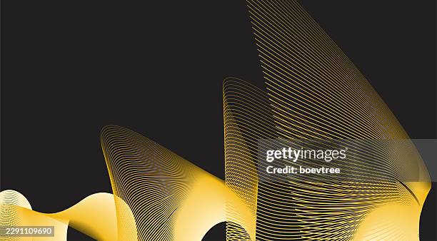 dynamic gradient yellow wire flowing ribbon background - cable wire close up stock illustrations