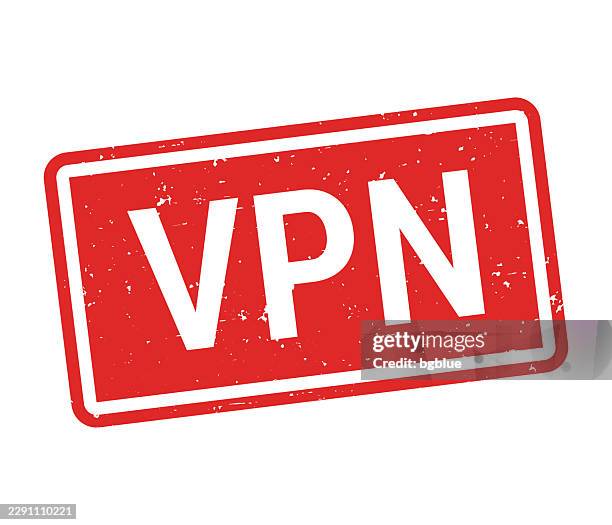 vpn - virtual private network - red rubber stamp on white background - ip address stock illustrations