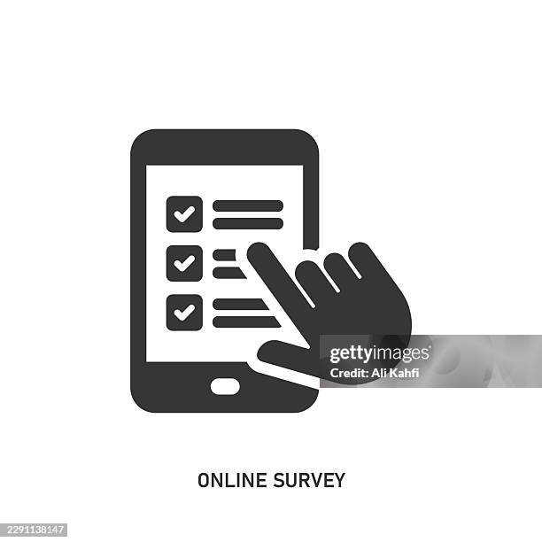 online survey glyph solid icon. solid icon that can be applied anywhere, simple, pixel perfect and modern style. - online survey stock illustrations