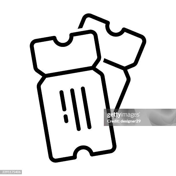 ticket icon, coupon and discount line vector illustration - raffle stock illustrations