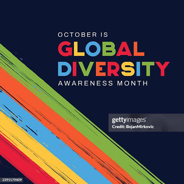 global diversity awareness month background, card, poster, october. vector - diversity background stock illustrations