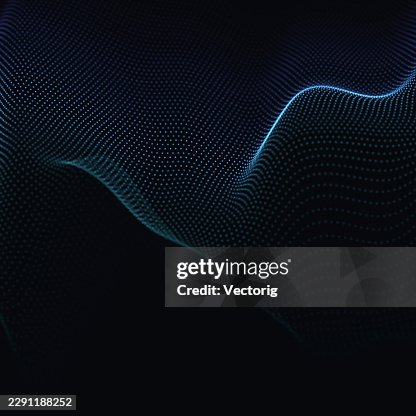 Digital Data Wave Banner With Text Space Digital Data Wave Banner With Text Space