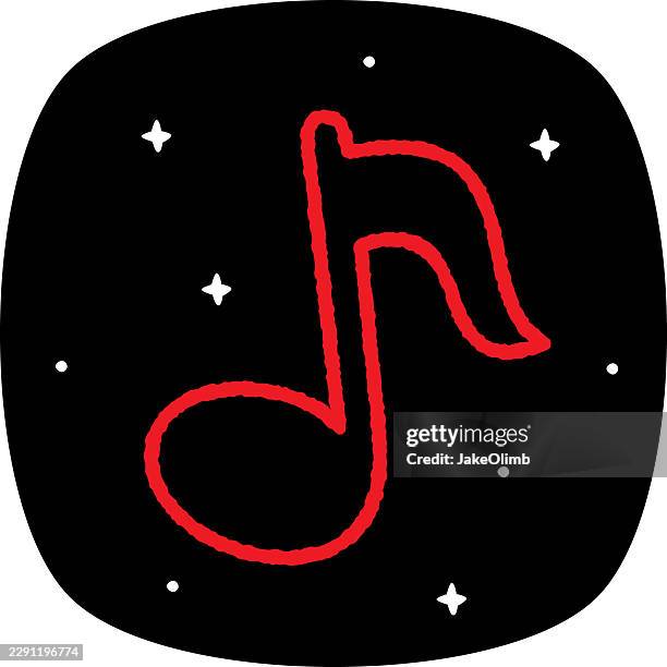 music note doodle 3 - jukebox stock illustrations
