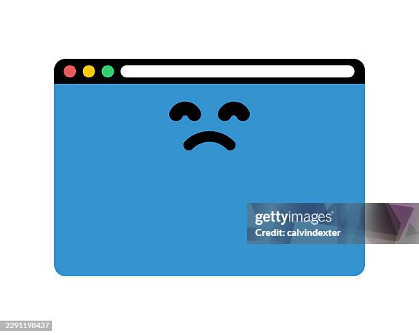 sad angry emoji on web browser - sneaking out window stock illustrations