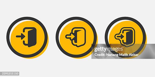 login icon set - entering data stock illustrations