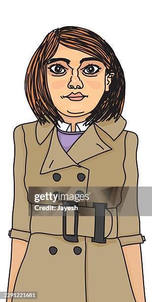 grace / vector illustration portrait in a sketch doodle style - formal portrait stock illustrations