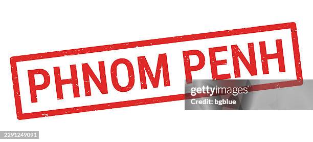 phnom penh - red rubber stamp on white background - phnom penh stock illustrations