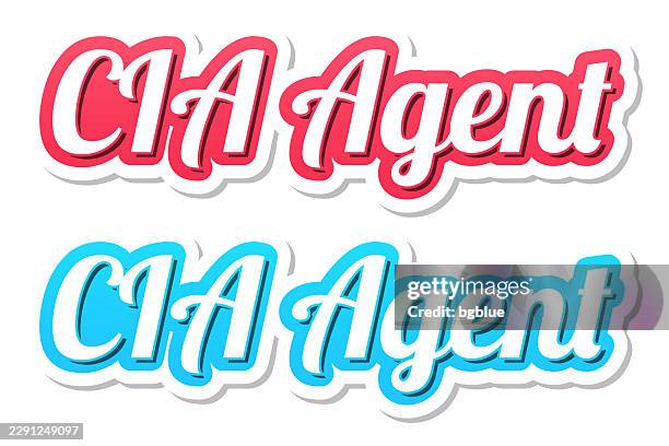 cia agent - 3d text in red and blue on white background - central intelligence agency stock illustrations