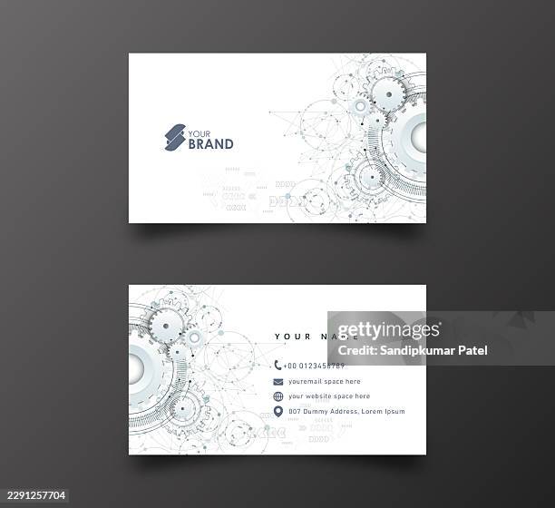 business card new design - mechanical engineering stock illustrations