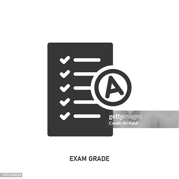 exam grade glyph solid icon. solid icon that can be applied anywhere, simple, pixel perfect and modern style. - client appreciation stock illustrations