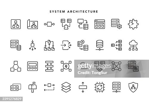 System Architecture Line Icons System Architecture Line Icons