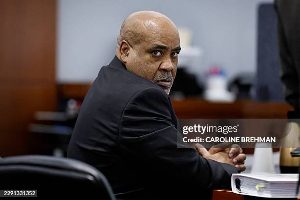 Duane Davis looks on during his murder trial, related to the 1996 killing of rapper Tupac Shakur, at Clark County District Court at the Regional...