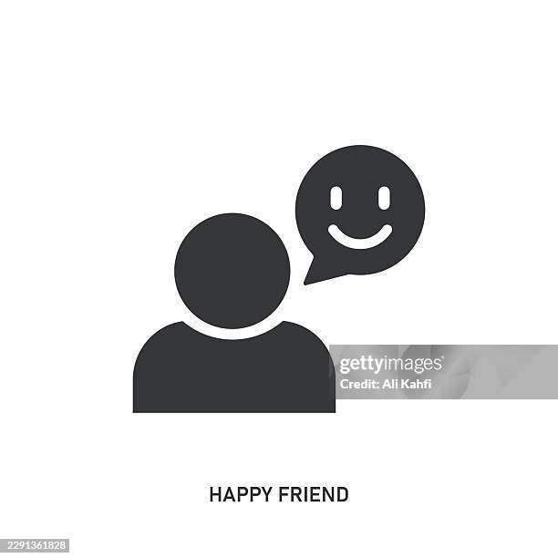 happy friend glyph solid icon. solid icon that can be applied anywhere, simple, pixel perfect and modern style. - stakeholders stock illustrations